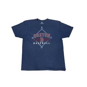 Boston Red Sox Men’s Blue T-Shirt Size 2XL Majestic MLB Ring Spun Soft Baseball